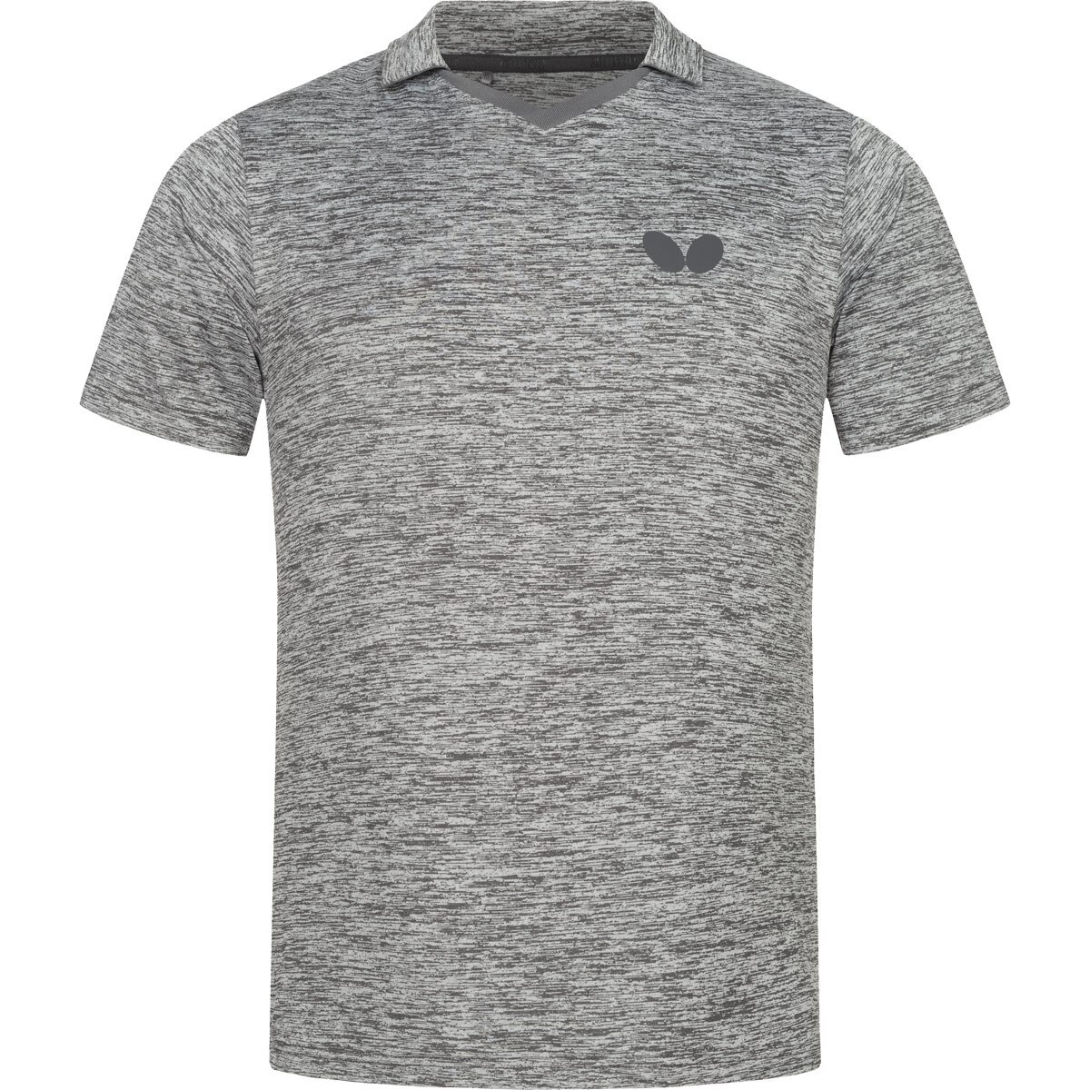 Butterfly Izumo Shirt: Front & Back View of the Grey Shirt